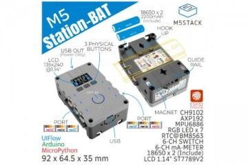  RASPBERRY PI M5Stack Station ESP32 IoT Development Kit (Battery Version), M5Stack K124-B