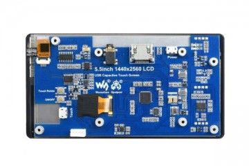  WAVESHARE Raspberry Pi 5.5inch 2K Capacitive Touch LCD Display, HDMI Interface, IPS Screen, 1440×2560, Waveshare 23112