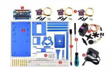 dodatki WAVESHARE 4-DOF Metal Robot Arm Kit for micro:bit, Bluetooth, Waveshare 16377