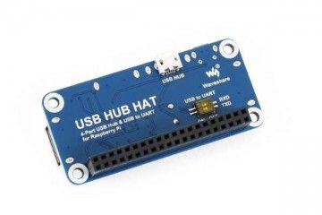 HATs WAVESHARE 4 Port USB HUB HAT for Raspberry Pi, Waveshare 12694