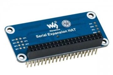 HATs WAVESHARE Serial Expansion HAT for Raspberry Pi, I2C Interface, 2-ch UART, 8 GPIOs, Waveshare 15667