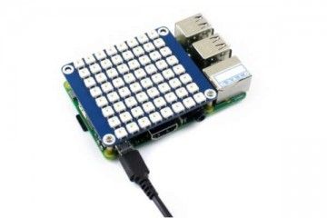 HATs WAVESHARE True color RGB LED HAT (B) for Raspberry Pi, colorful display, 8 x 8 grid, Waveshare 13225