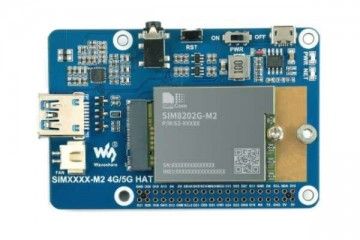 HATs WAVESHARE SIM8202G-M2 5G HAT for Raspberry Pi, 5G-4G-3G Support, Snapdragon X55, Multi Mode Multi Band, Waveshare 19455