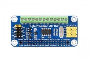 HATs WAVESHARE High-Precision AD HAT For Raspberry Pi, ADS1263 10-Ch 32-Bit ADC, Waveshare 18983