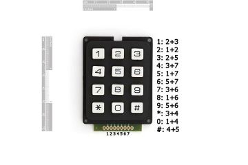 buttons and switches SPARK FUN Keypad - 12 Button, SPARKFUN COM-08653