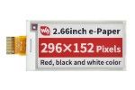 e-paper WAVESHARE 2.66inch E-Paper (B) E-Ink Raw Display, 296×152, Red / Black / White, SPI, Without PCB, Waveshare 18890