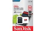 sd kartice SAMSUNG MICRO SDXC 64GB C10 UHS-1 A1, adapter, SanDisk Ultra 100 MB-S, SDSQUAR-064G-GN6MA